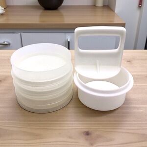 Vintage Tupperware Hamburger Press Keeper Set 882 883 884 Patty Mold No Lid